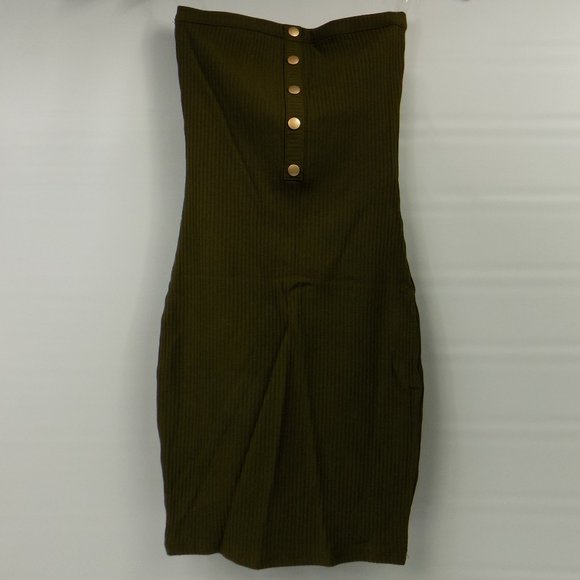 LoveLA Dresses & Skirts - LoveLA Sara Tube Top Halter Dress Olive Green